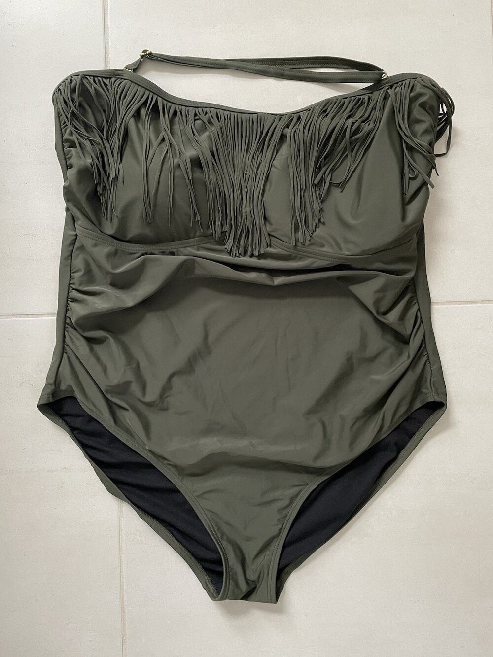 Swimsuits For All Swim One Piece Swimsuit Halter Fringe Swimwear